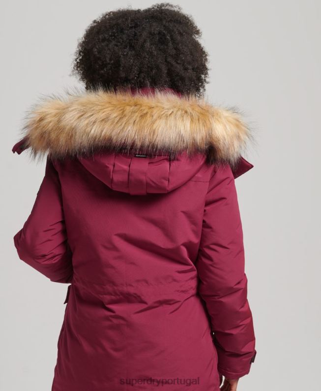 casaco parka xpd everest mulheres rosa roupas Superdry 2208H5445