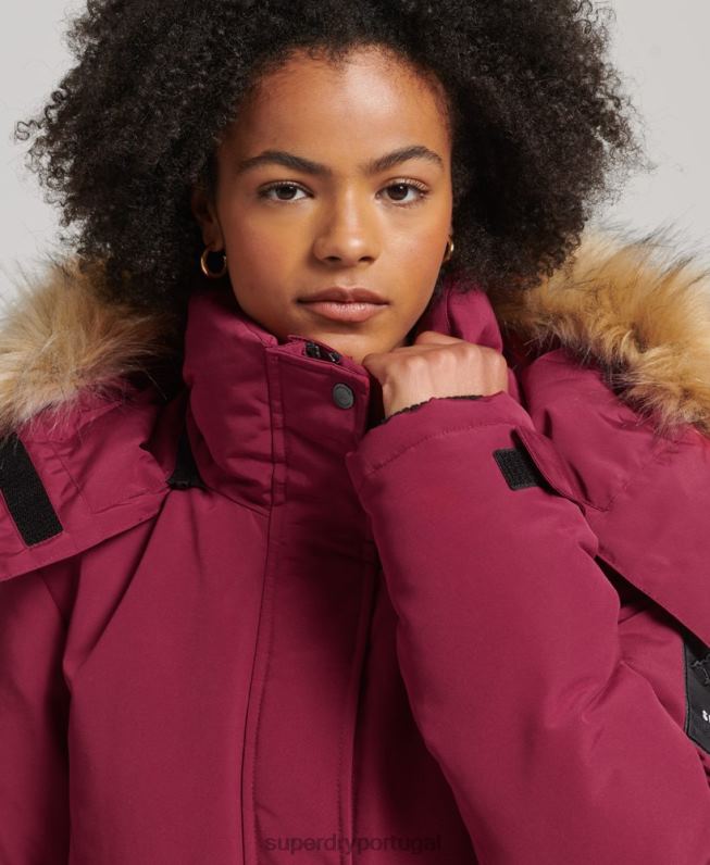 casaco parka xpd everest mulheres rosa roupas Superdry 2208H5445