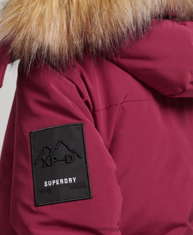 casaco parka xpd everest mulheres rosa roupas Superdry 2208H5445