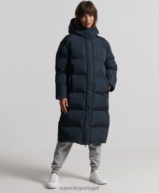 edredom longline mulheres marinha roupas Superdry 2208H3827