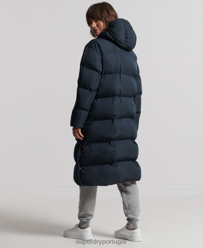 edredom longline mulheres marinha roupas Superdry 2208H3827