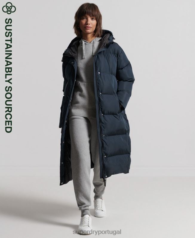 edredom longline mulheres marinha roupas Superdry 2208H3827