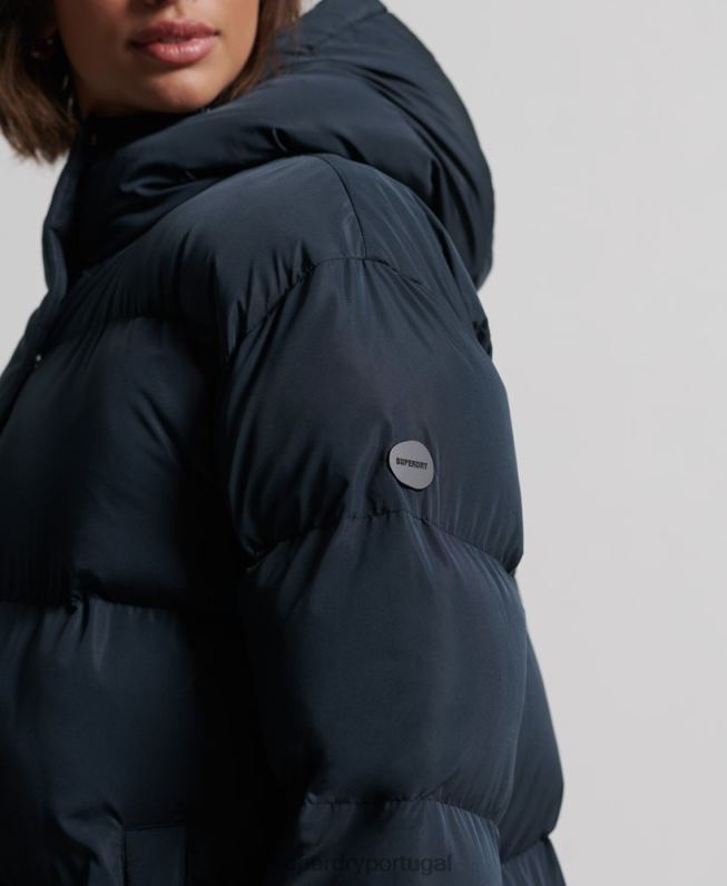 edredom longline mulheres marinha roupas Superdry 2208H3827