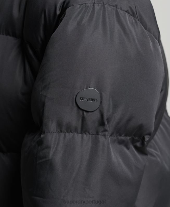 edredom longline mulheres preto roupas Superdry 2208H3706