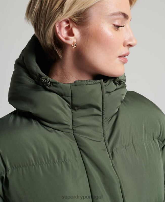 edredom longline mulheres verde roupas Superdry 2208H3828