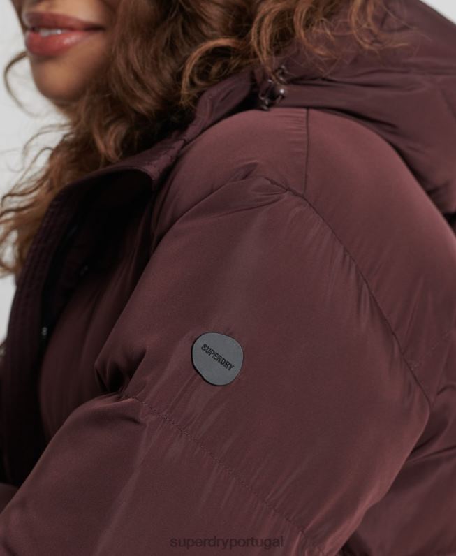 edredom longline mulheres vermelho roupas Superdry 2208H3707