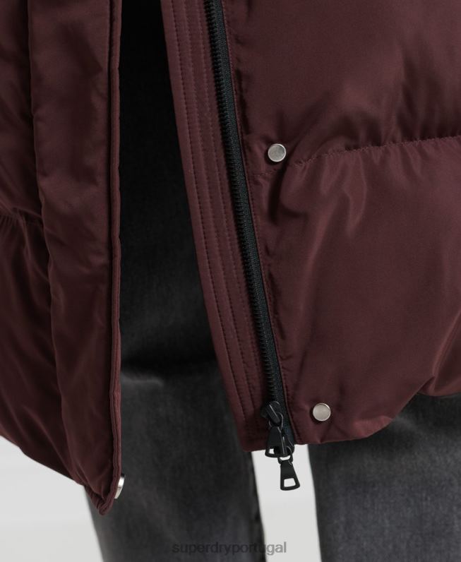edredom longline mulheres vermelho roupas Superdry 2208H3707