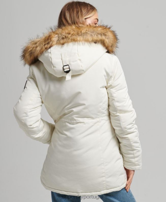 jaqueta parka everest mulheres branco roupas Superdry 2208H3604
