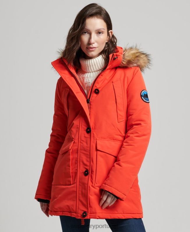 jaqueta parka everest mulheres laranja roupas Superdry 2208H3785