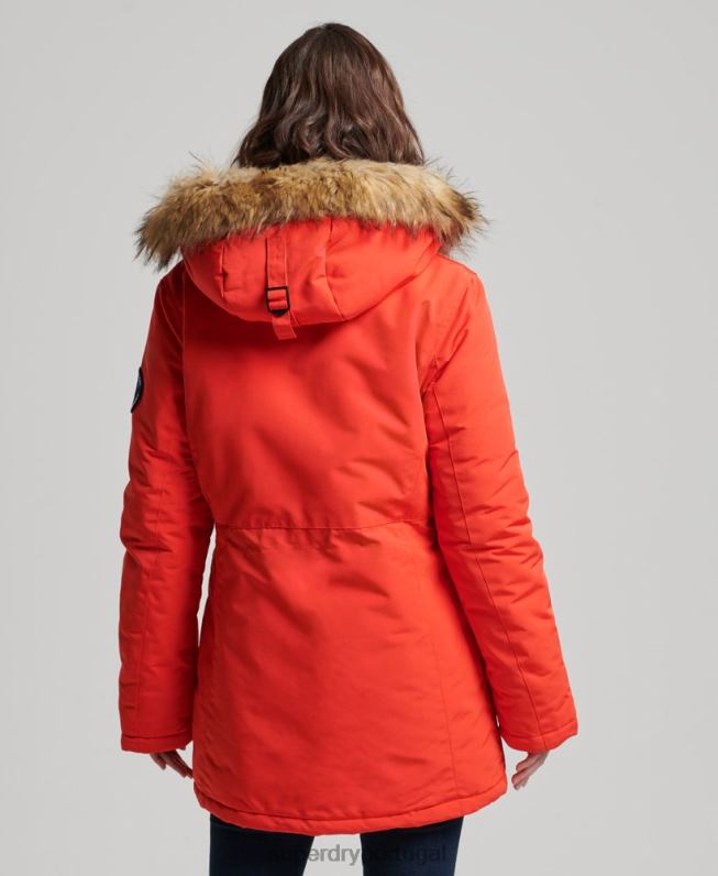 jaqueta parka everest mulheres laranja roupas Superdry 2208H3785