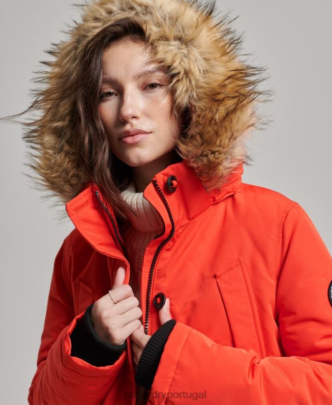 jaqueta parka everest mulheres laranja roupas Superdry 2208H3785