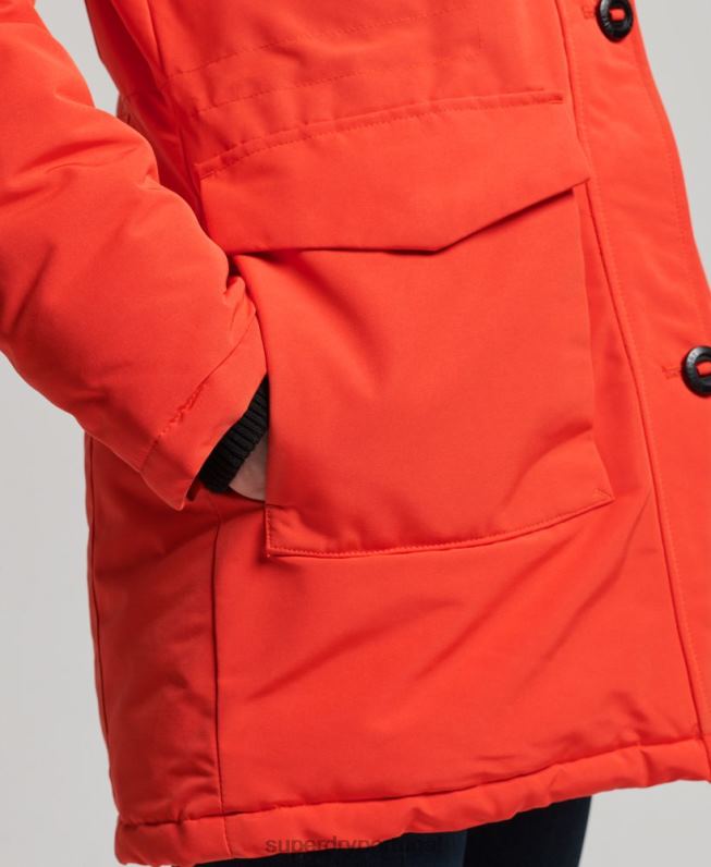 jaqueta parka everest mulheres laranja roupas Superdry 2208H3785