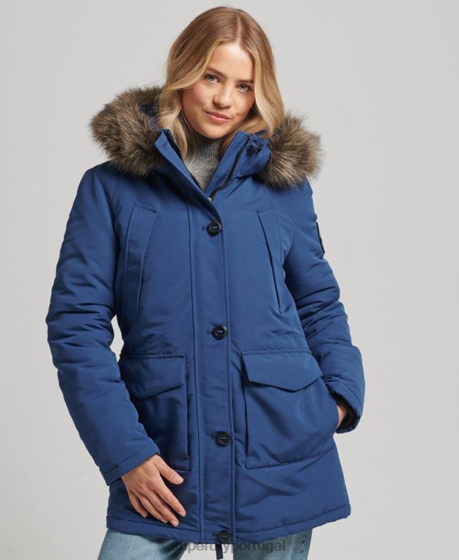 jaqueta parka everest mulheres marinha roupas Superdry 2208H3685
