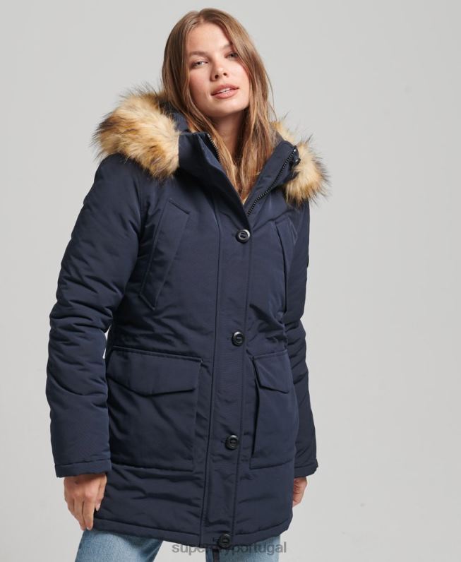jaqueta parka everest mulheres marinha roupas Superdry 2208H5462