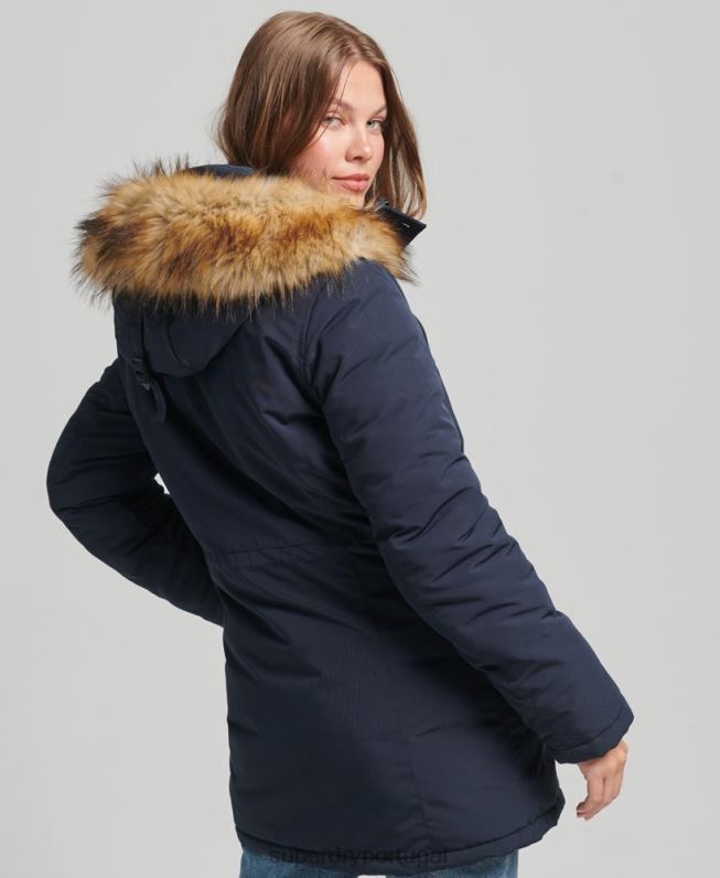 jaqueta parka everest mulheres marinha roupas Superdry 2208H5462