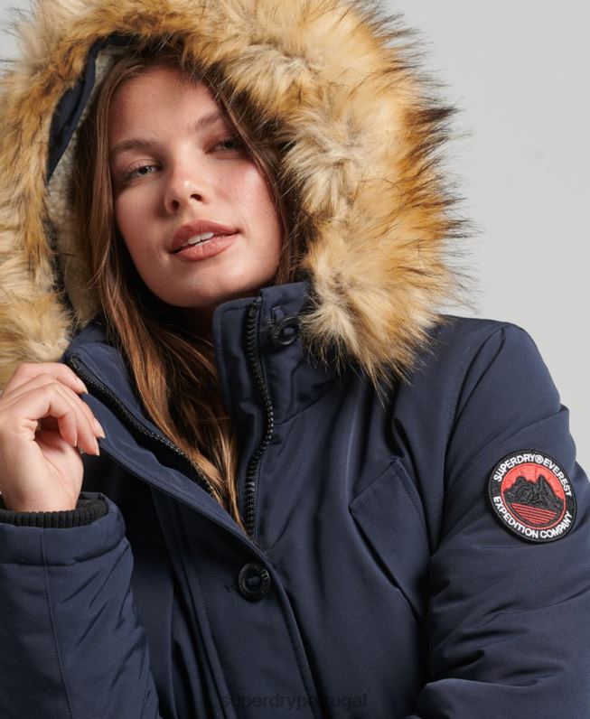 jaqueta parka everest mulheres marinha roupas Superdry 2208H5462