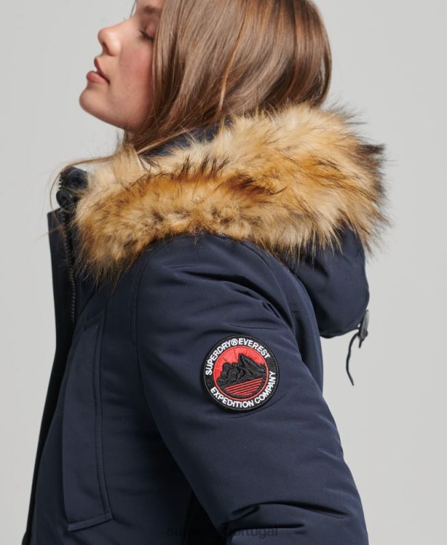 jaqueta parka everest mulheres marinha roupas Superdry 2208H5462