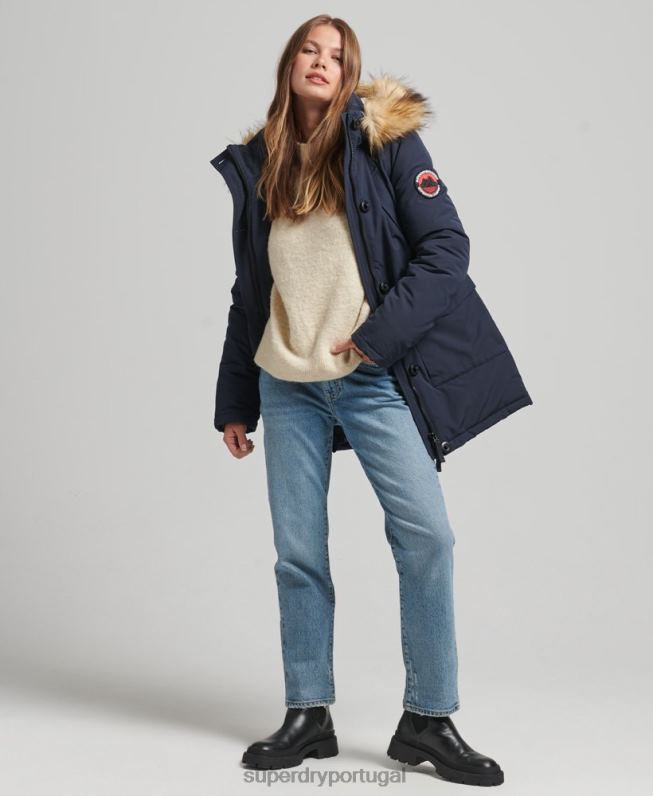 jaqueta parka everest mulheres marinha roupas Superdry 2208H5462