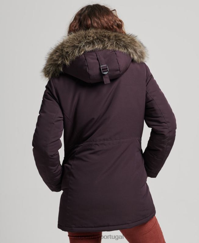 jaqueta parka everest mulheres roxo roupas Superdry 2208H3786