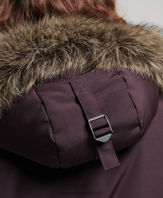 jaqueta parka everest mulheres roxo roupas Superdry 2208H3786