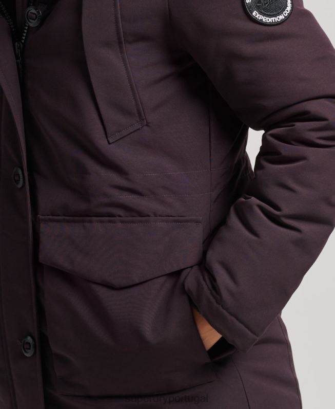 jaqueta parka everest mulheres roxo roupas Superdry 2208H3786