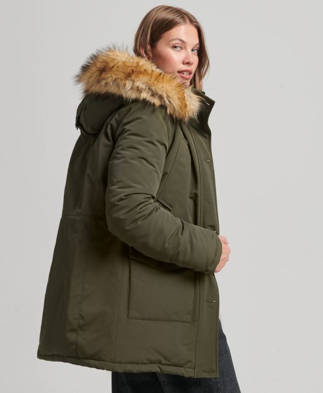 jaqueta parka everest mulheres verde roupas Superdry 2208H3781