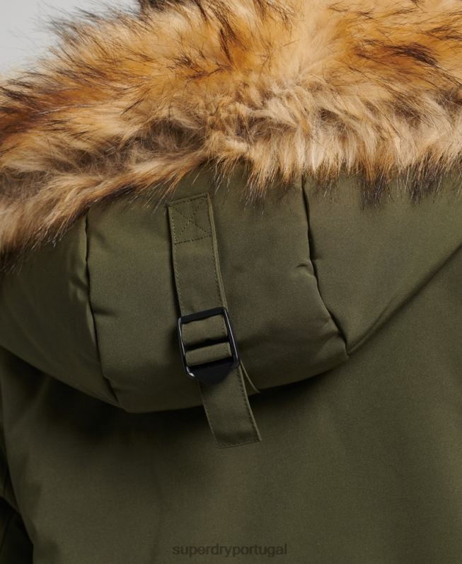 jaqueta parka everest mulheres verde roupas Superdry 2208H3781