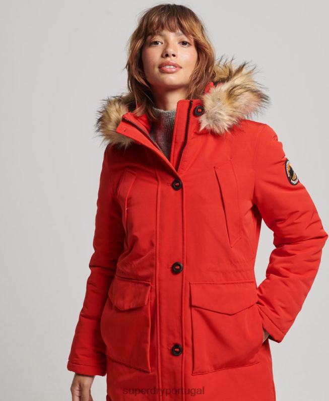 jaqueta parka everest mulheres vermelho roupas Superdry 2208H3808