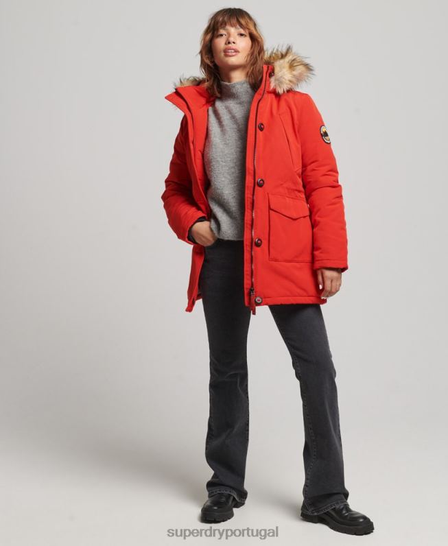 jaqueta parka everest mulheres vermelho roupas Superdry 2208H3808