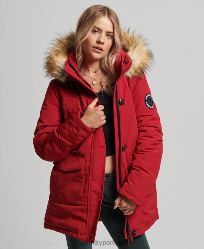 jaqueta parka everest mulheres vermelho roupas Superdry 2208H3809