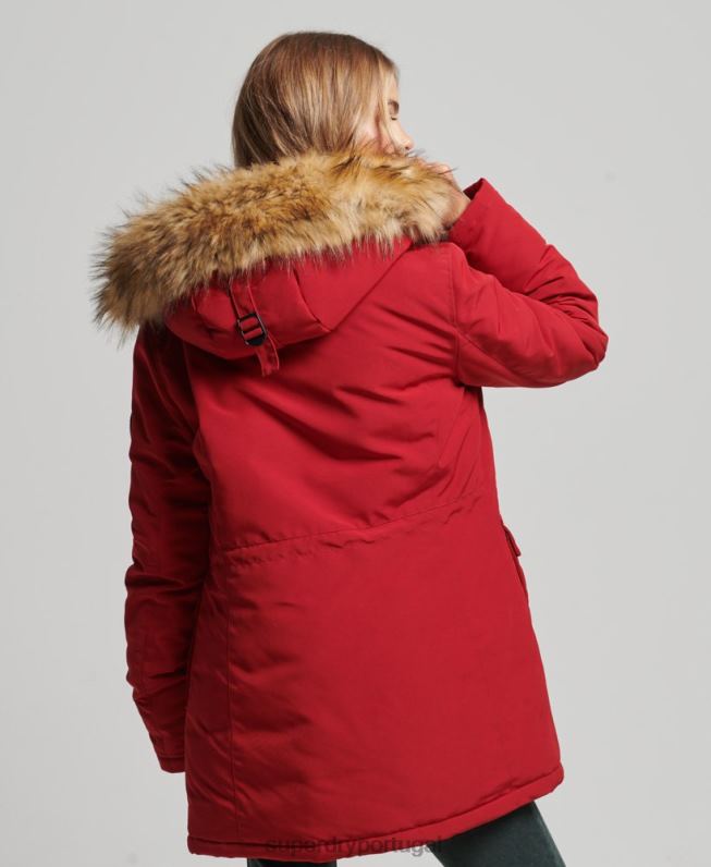 jaqueta parka everest mulheres vermelho roupas Superdry 2208H3809