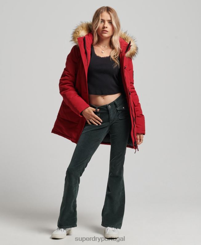 jaqueta parka everest mulheres vermelho roupas Superdry 2208H3809