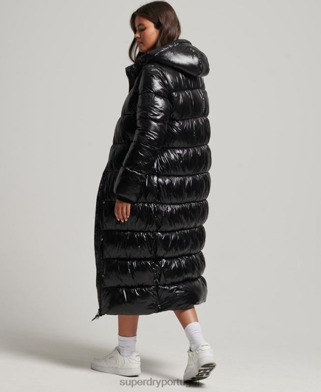 xpd casaco de palangre esportivo mulheres preto roupas Superdry 2208H3683