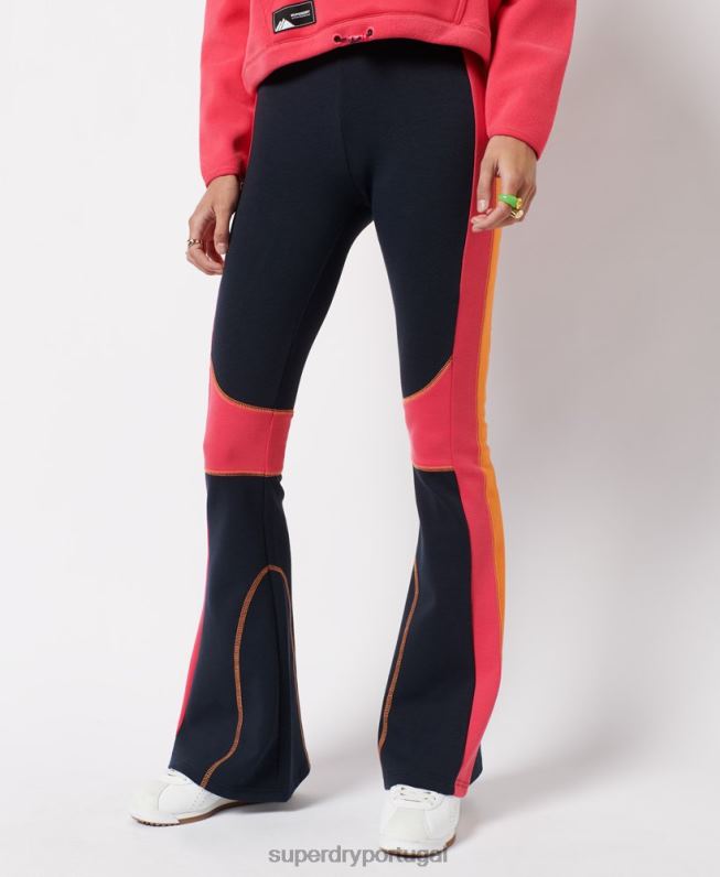 jogger flare elevado de montanha mulheres marinha roupas Superdry 2208H3948