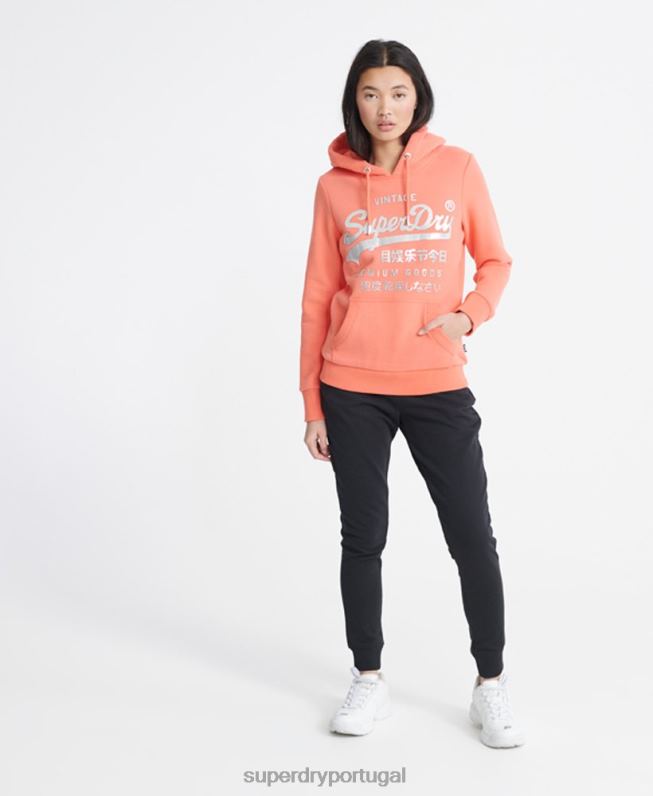 jogger loopback com etiqueta padrão de algodão orgânico mulheres preto roupas Superdry 2208H3941