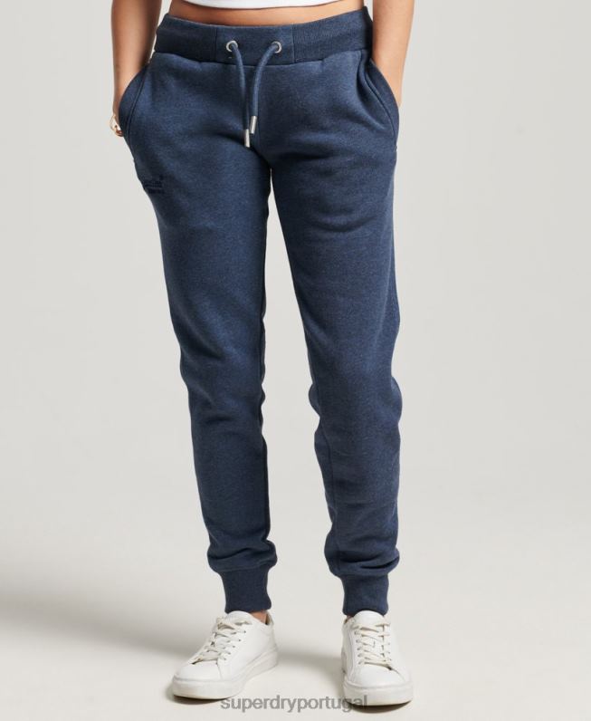 jogger vintage com logo bordado mulheres marinha roupas Superdry 2208H3898