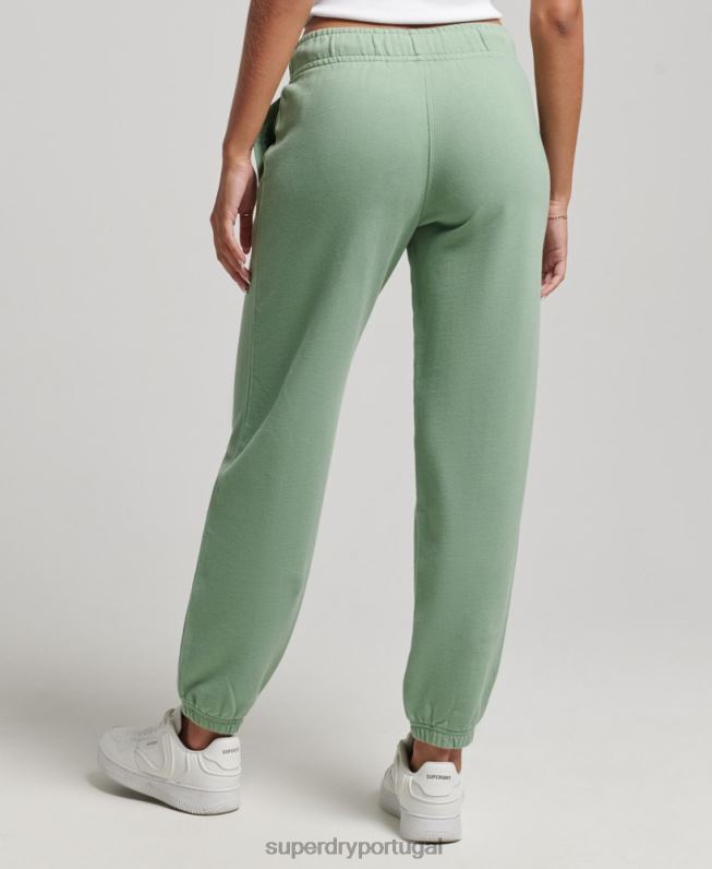 joggers bordados boyfriend hereditários mulheres verde roupas Superdry 2208H6594