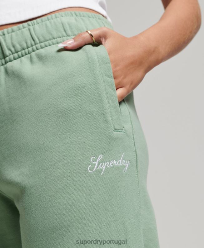 joggers bordados boyfriend hereditários mulheres verde roupas Superdry 2208H6594