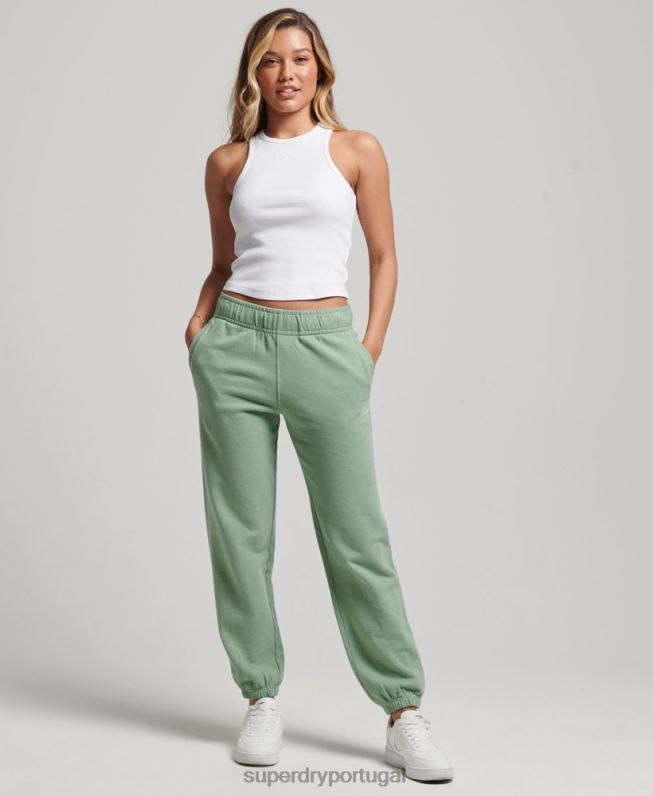 joggers bordados boyfriend hereditários mulheres verde roupas Superdry 2208H6594