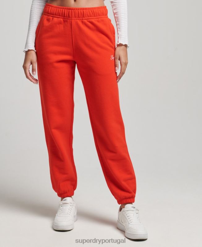 joggers bordados boyfriend hereditários mulheres vermelho roupas Superdry 2208H3920