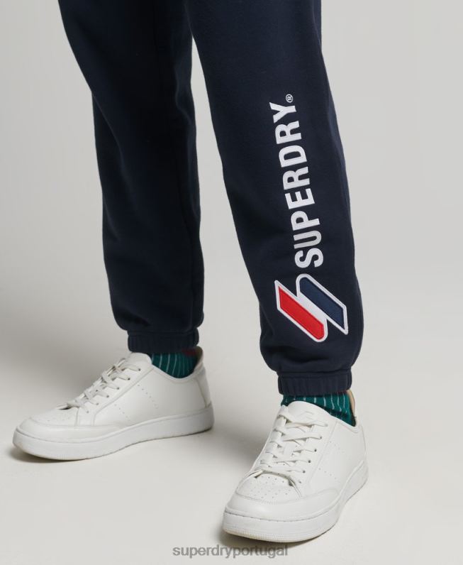 joggers com apliques de logo mulheres marinha roupas Superdry 2208H3937