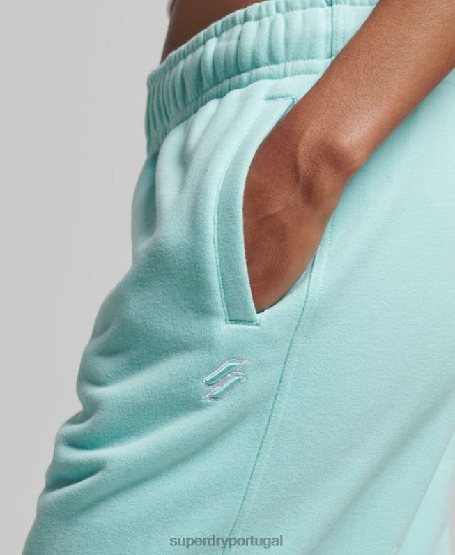 joggers de namorado gráfico de script mulheres azul roupas Superdry 2208H6591