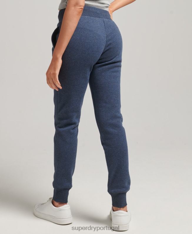 joggers essenciais de algodão orgânico mulheres marinha roupas Superdry 2208H3912