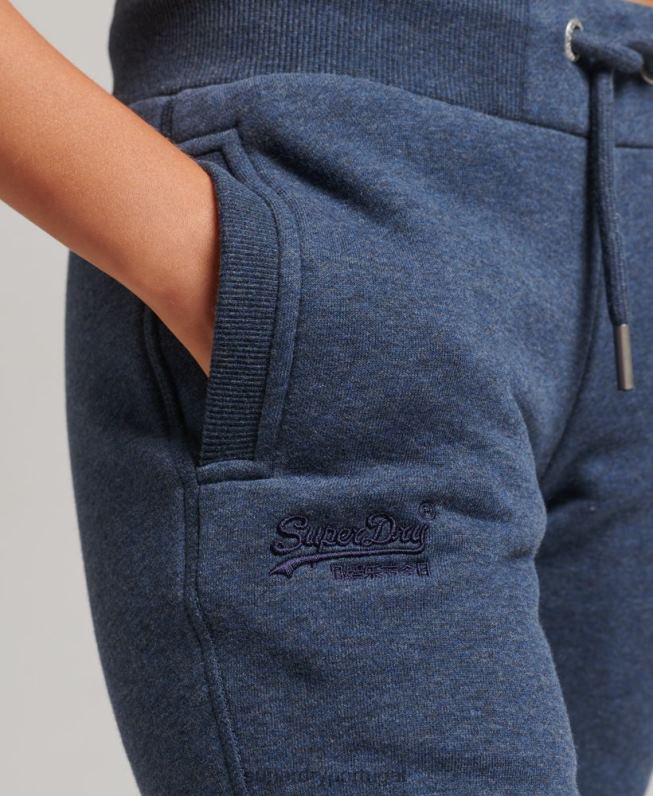 joggers essenciais de algodão orgânico mulheres marinha roupas Superdry 2208H3912