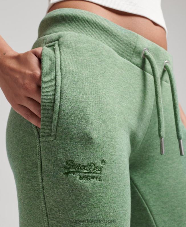 joggers essenciais de algodão orgânico mulheres verde roupas Superdry 2208H6704