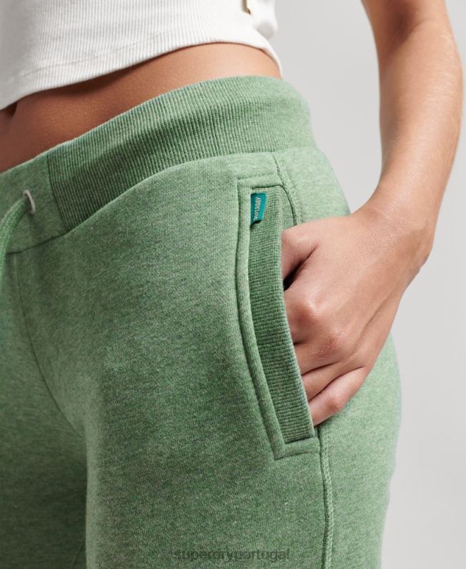 joggers essenciais de algodão orgânico mulheres verde roupas Superdry 2208H6704
