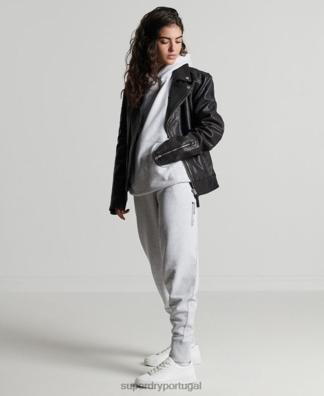 joggers laterais micro reciclados mulheres cinza claro roupas Superdry 2208H3936
