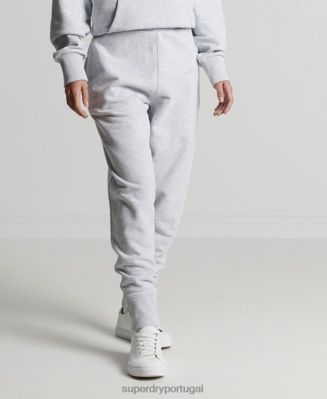 joggers laterais micro reciclados mulheres cinza claro roupas Superdry 2208H3936