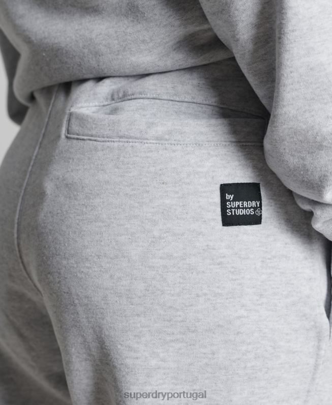 joggers laterais micro reciclados mulheres cinza claro roupas Superdry 2208H3936