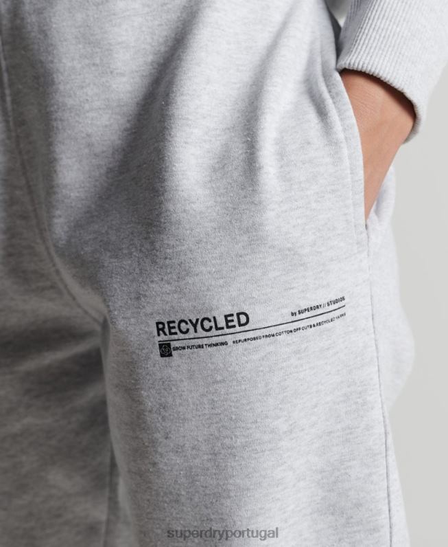 joggers micro top reciclados mulheres cinza claro roupas Superdry 2208H6687